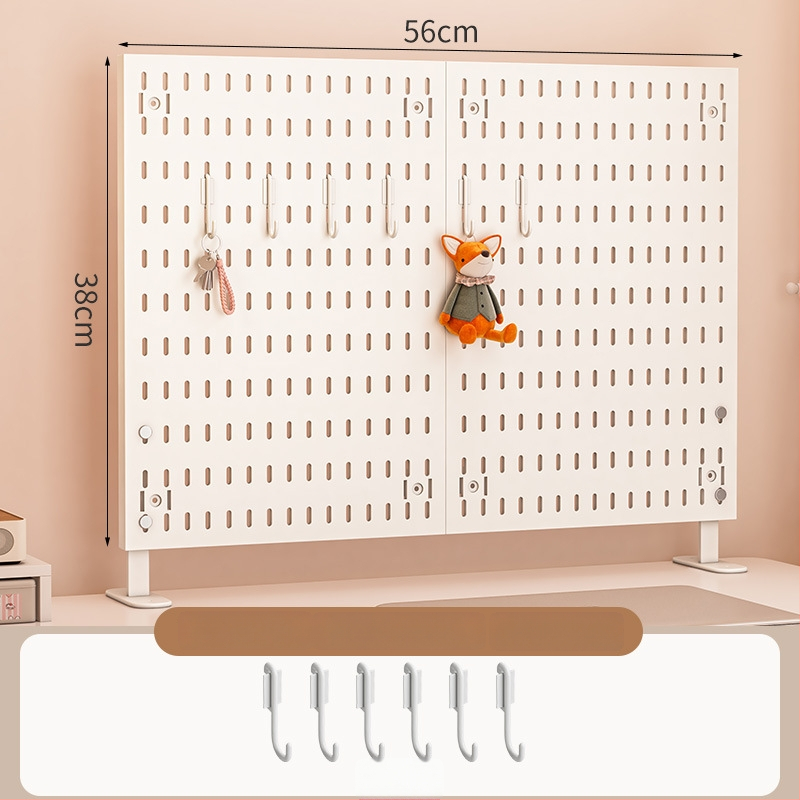 Darba galda uzglabāšanas plaukts ar perforētu paneli - vertikālais organizators austiņām, 1 kārta, plastmasa, minimālistisks stils