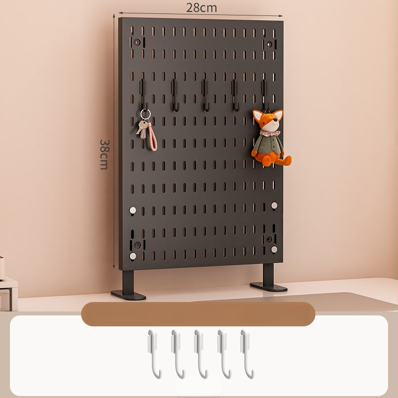 Darba galda uzglabāšanas plaukts ar perforētu paneli - vertikālais organizators austiņām, 1 kārta, plastmasa, minimālistisks stils