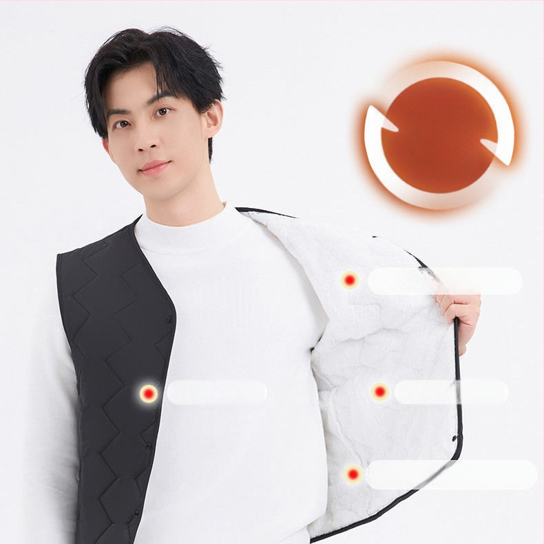 Puuvillane vest polaarvooderdusega, kits lõige, kapuuts ja V-kaelus