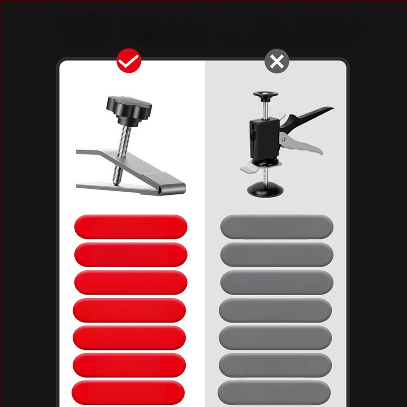 Nerūsējošā tērauda flīžu augstuma regulēšanas instruments — flīžu līmēšanas iekārta, Locator standarts, 100 gab. komplekts
