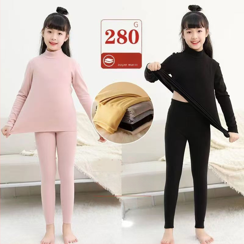 Bērnu kokvilnas silts bāzes top ar fleece iekšējo oderi, apaļš kakls, bez kapuces, ziemas apģērbs