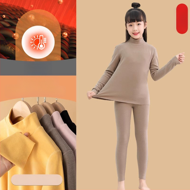 Bērnu kokvilnas silts bāzes top ar fleece iekšējo oderi, apaļš kakls, bez kapuces, ziemas apģērbs