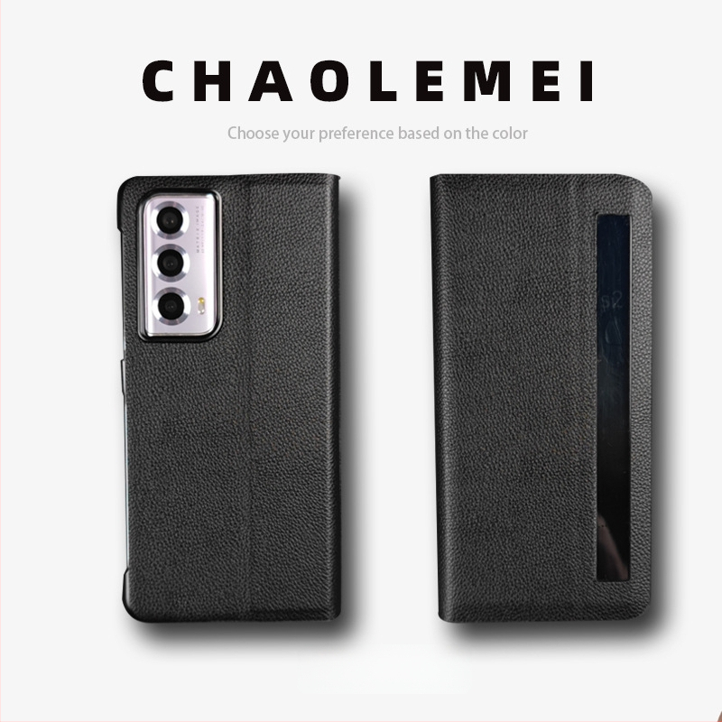 Калъф за Honor MagicVs2 със Smart Window, магнитен флип капак, сгъваем дизайн, PC и кожа, релефна изработка