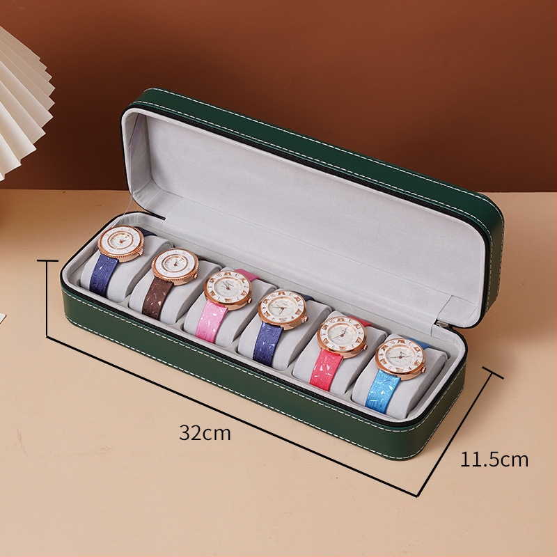 Odinė laikrodžių saugojimo dėžutė su užtrauktuku, nešiojama laikrodžių ekspozicijos dėžutė, 2024 m. pavasaris