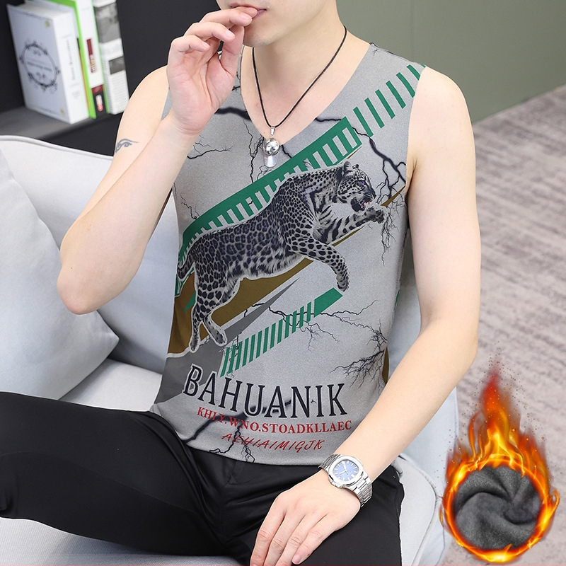 Vīriešu ziemas reversīvā samta termo veste ar džakarda rakstu, V kaklu, bez piedurknēm, bieza poliestera šķiedra