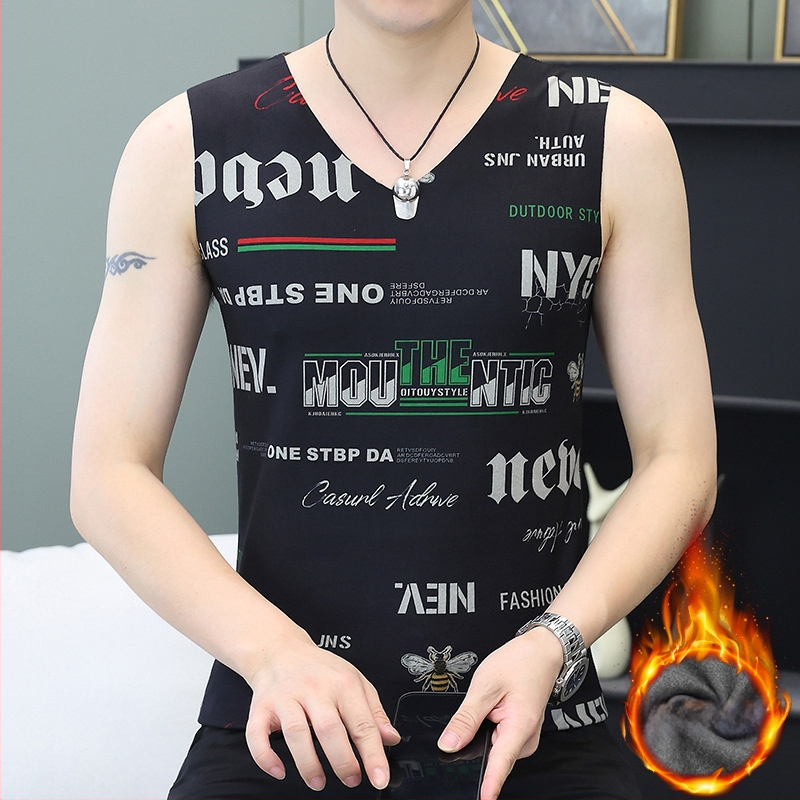 Vīriešu ziemas reversīvā samta termo veste ar džakarda rakstu, V kaklu, bez piedurknēm, bieza poliestera šķiedra