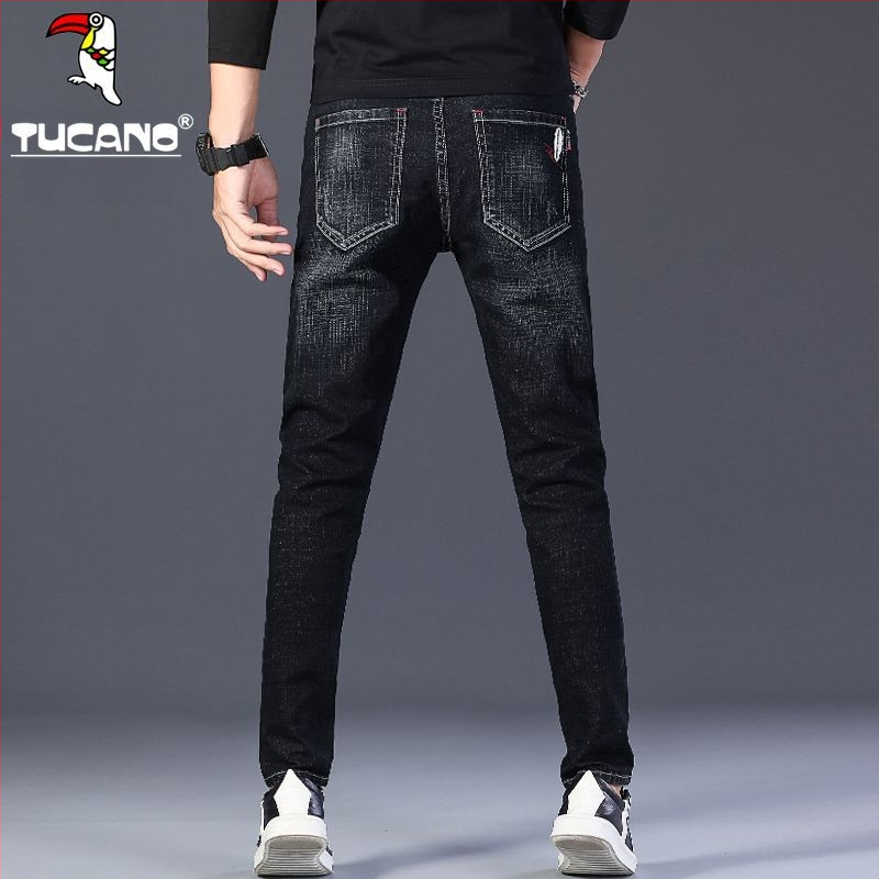 Woodpecker muške traperice za jesen i zimu, korejskog stila, slim fit, rastezljive, svestrane, kvalitetne ravne hlače