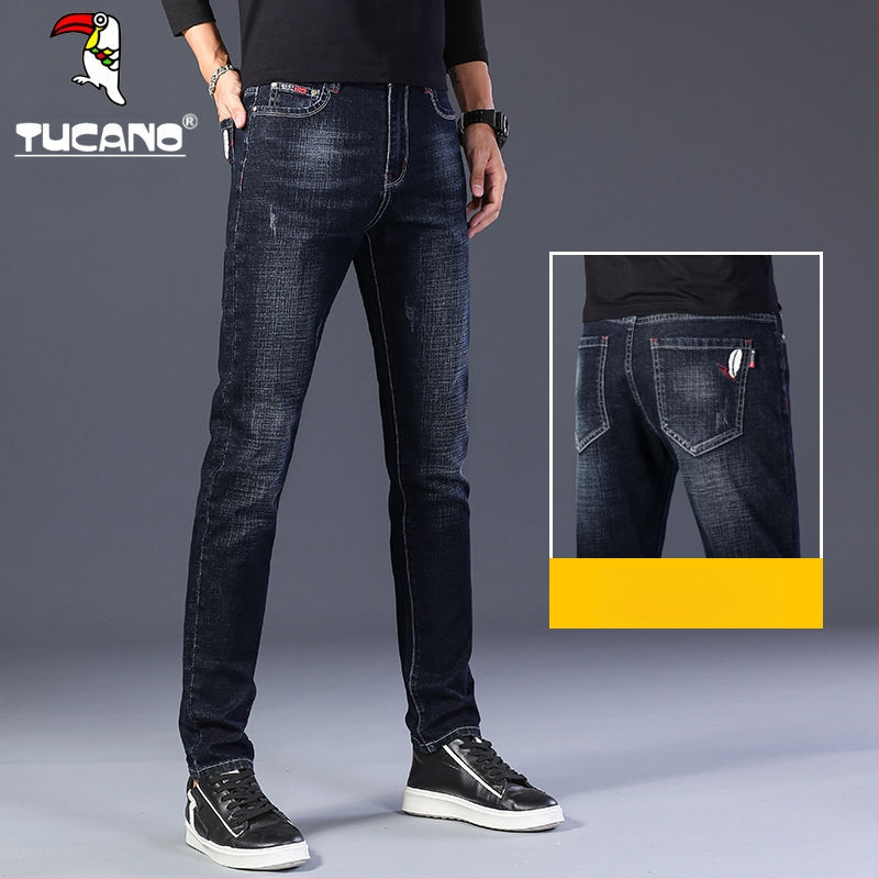 Woodpecker muške traperice za jesen i zimu, korejskog stila, slim fit, rastezljive, svestrane, kvalitetne ravne hlače