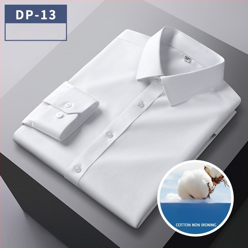 Vīriešu bezgludināmas krekli, 96% kokvilna, garas piedurknes, kvadrātveida apkakle, vienkrāsains raksts