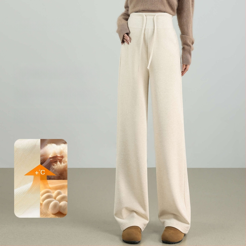 Grūtnieču bikses ar plašu kāju, brīvā piegriezuma, bieza vilnas-silkas maisījums, elpojošas