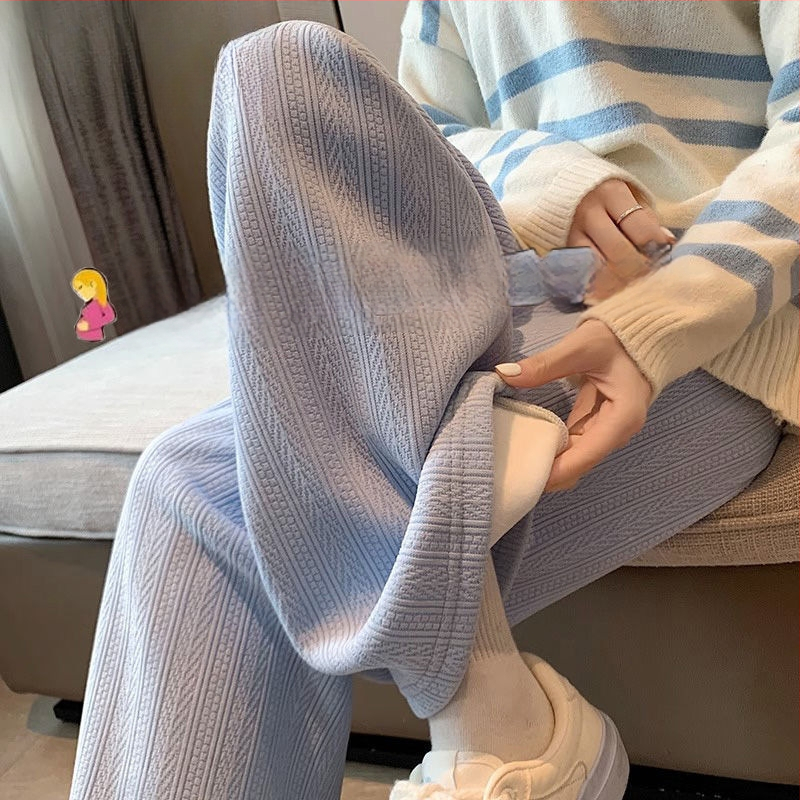 Grūtnieču bikses rudens–ziemas sezonai, Chenille audums, Spandex 90–95%, fleece oderes, vēderu atbalsts, plata piegriezums