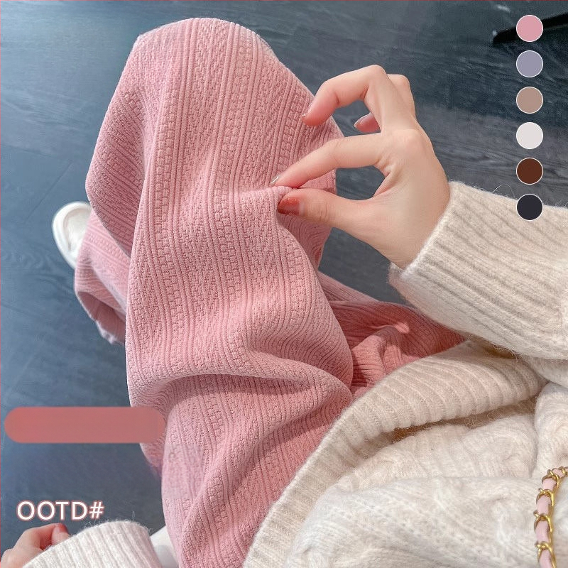 Grūtnieču bikses rudens–ziemas sezonai, Chenille audums, Spandex 90–95%, fleece oderes, vēderu atbalsts, plata piegriezums