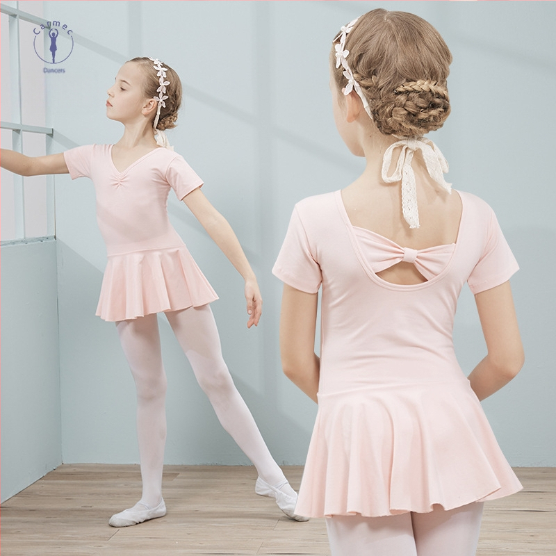 Kamengqi bērnu baleta trenēšanas kleita ar garām un īsām piedurknēm, princeses stils, 93% kokvilna, mīksta apstrāde, enzīmu mazgāšana, 3–8 gadi