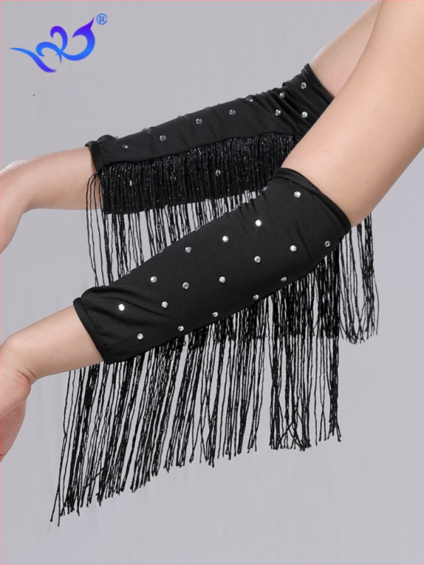 Latīņu deju cimdi ar rhinestones un knaibām, sieviešu uzstāšanās kostīms, materiāls milk silk ar 95%+ poliestera un spandeksa maisījumu, zīmols Yihuang, vasara 2025