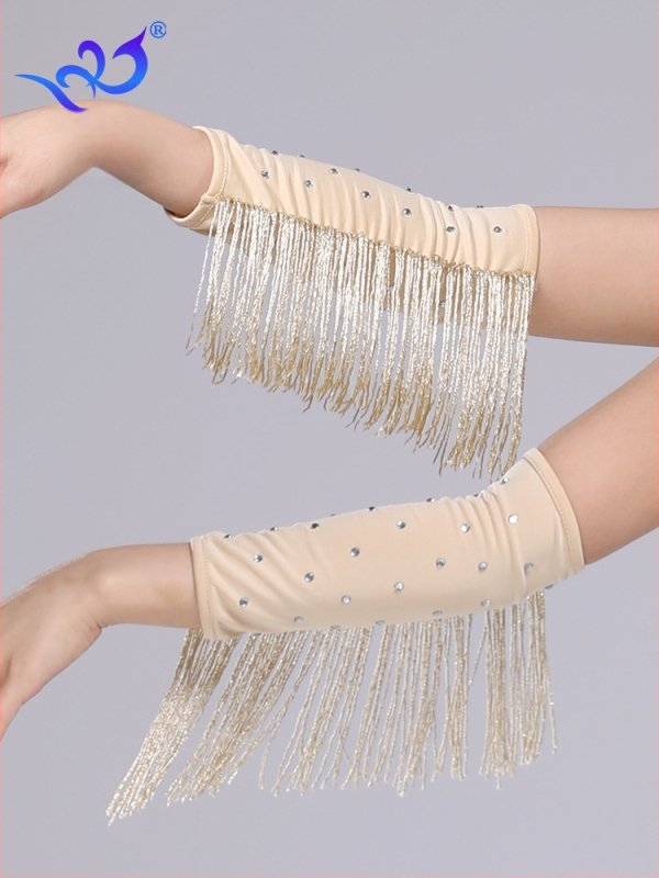 Latīņu deju cimdi ar rhinestones un knaibām, sieviešu uzstāšanās kostīms, materiāls milk silk ar 95%+ poliestera un spandeksa maisījumu, zīmols Yihuang, vasara 2025