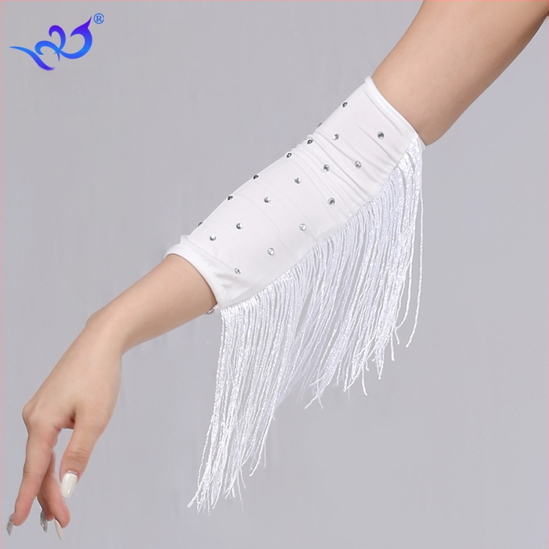 Latīņu deju cimdi ar rhinestones un knaibām, sieviešu uzstāšanās kostīms, materiāls milk silk ar 95%+ poliestera un spandeksa maisījumu, zīmols Yihuang, vasara 2025