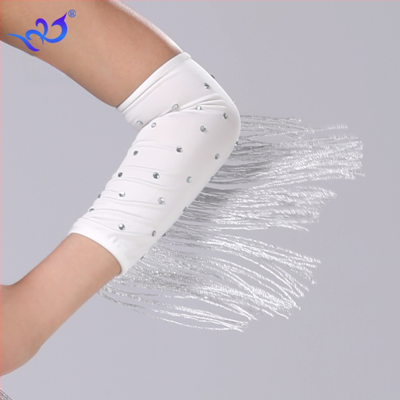 Latīņu deju cimdi ar rhinestones un knaibām, sieviešu uzstāšanās kostīms, materiāls milk silk ar 95%+ poliestera un spandeksa maisījumu, zīmols Yihuang, vasara 2025