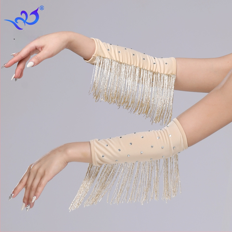 Latīņu deju cimdi ar rhinestones un knaibām, sieviešu uzstāšanās kostīms, materiāls milk silk ar 95%+ poliestera un spandeksa maisījumu, zīmols Yihuang, vasara 2025