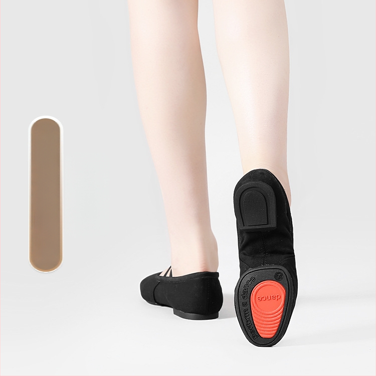 Deju kurpes pieaugušām sievietēm, bez šņorēm, mīksta pamatne, auduma augšdaļa, gumijas zole, elpojošas.