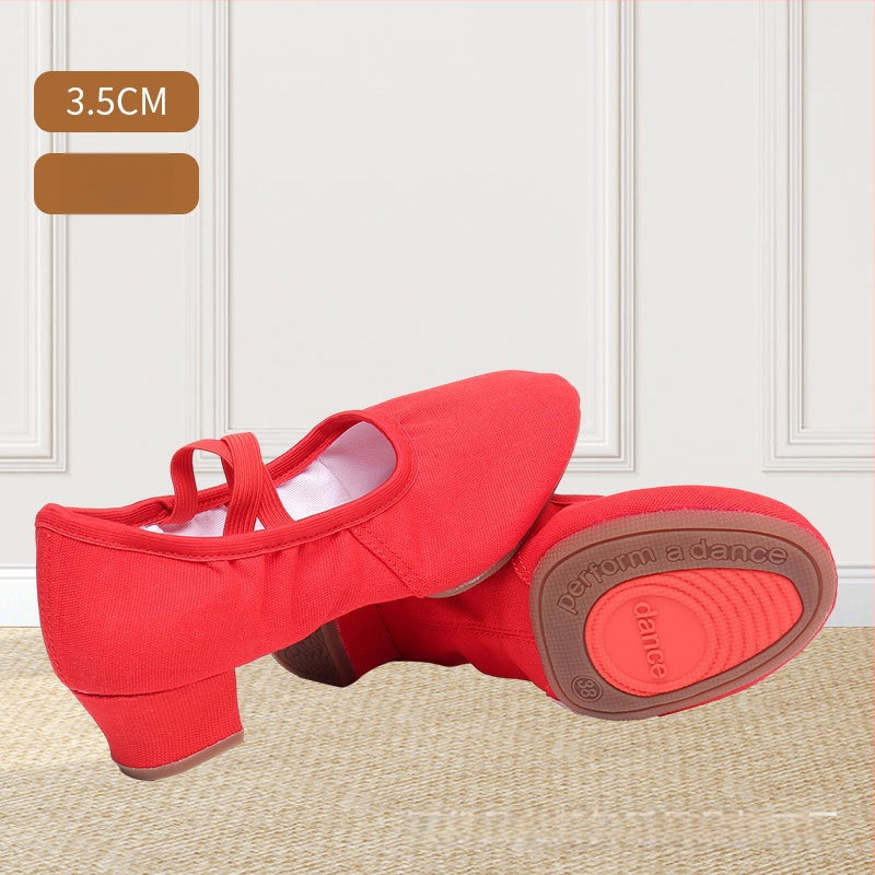 Deju kurpes pieaugušām sievietēm, auduma augšdaļa, gumijas zole, anti-slīdējoša, piemērotas baletam, mūsdienu deja un latīņu deja