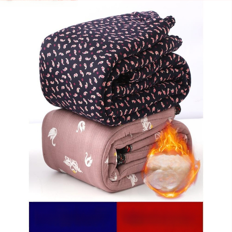 Termilised Chenille puuvillased püksid vanematele naistele, kõrge vöökoht, kitsas lõige, sügis-talv