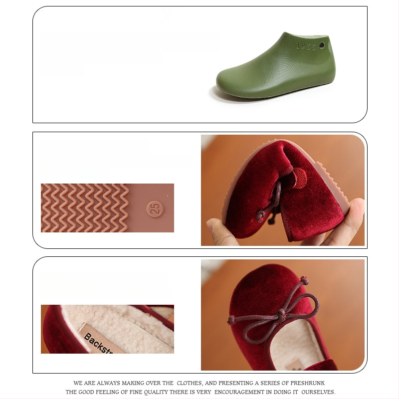 Bērnu samta kurpītes ar bantīti, korejiešu stilā, Velcro aizdare, flīša oderējums