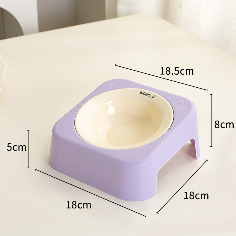 Kaķa keramikas ēdiena bļoda ar statīvu, UFO dizains, sekla mute — Zīmols Knowledge; Materiāls: keramika; Piemērots kaķiem; Kaķu barība
