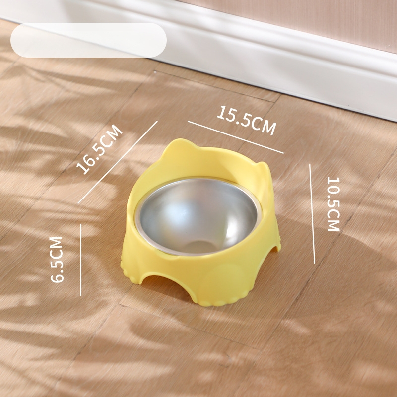 Sienā piestiprināms kaķu barošanas trauks, plastmasas pamatne ar keramisku vai nerūsējošā tērauda bļodu, telpām draudzīgs dizains