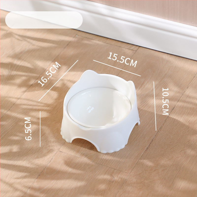 Sienā piestiprināms kaķu barošanas trauks, plastmasas pamatne ar keramisku vai nerūsējošā tērauda bļodu, telpām draudzīgs dizains