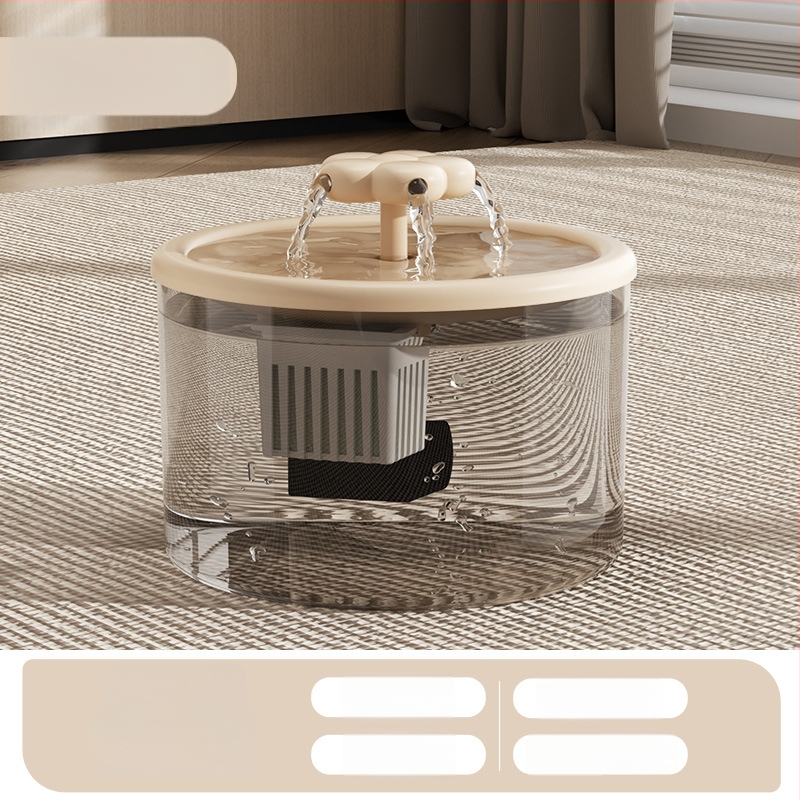 Kaķu ūdens fontāns ar automātisku filtrēšanu un cirkulāciju svaigas ūdens, energoefektīvs un kluss, materiāls PP