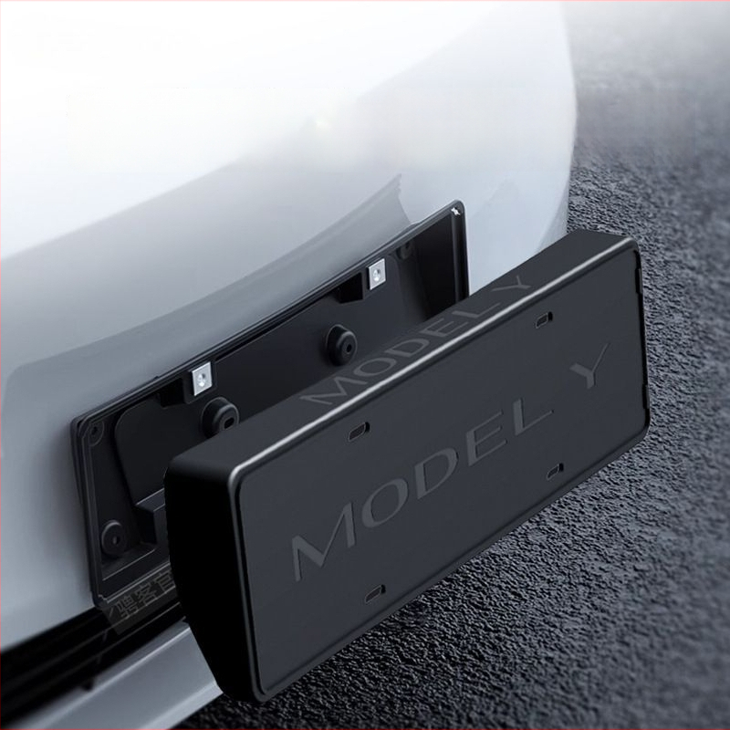 Tesla Model Y un Model 3 numura zīmju rāmis – plastmasas, aizsardzība, saderīgs ar Model Y/Model 3
