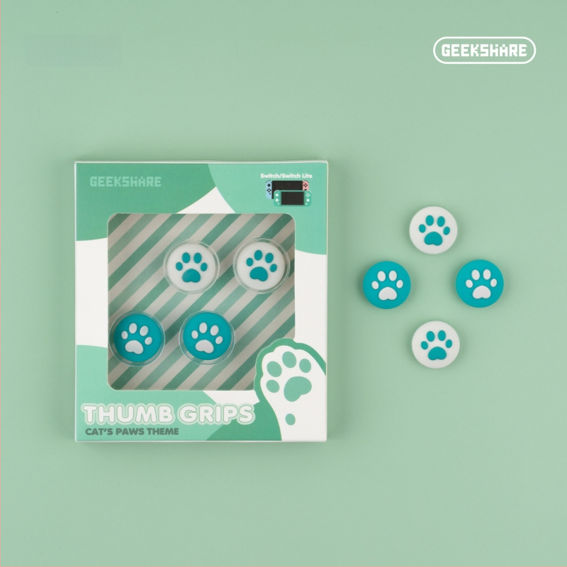 Nintendo Switch Lite silikono džojstiko dangtelių rinkinys su kačių nagų dizainu; įtraukti keturi dangteliai; suderinama su Nintendo Switch ir Switch Lite; svoris apie 19 g