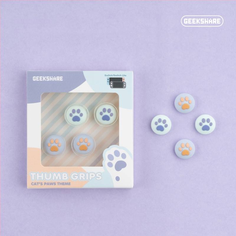 Nintendo Switch Lite silikono džojstiko dangtelių rinkinys su kačių nagų dizainu; įtraukti keturi dangteliai; suderinama su Nintendo Switch ir Switch Lite; svoris apie 19 g
