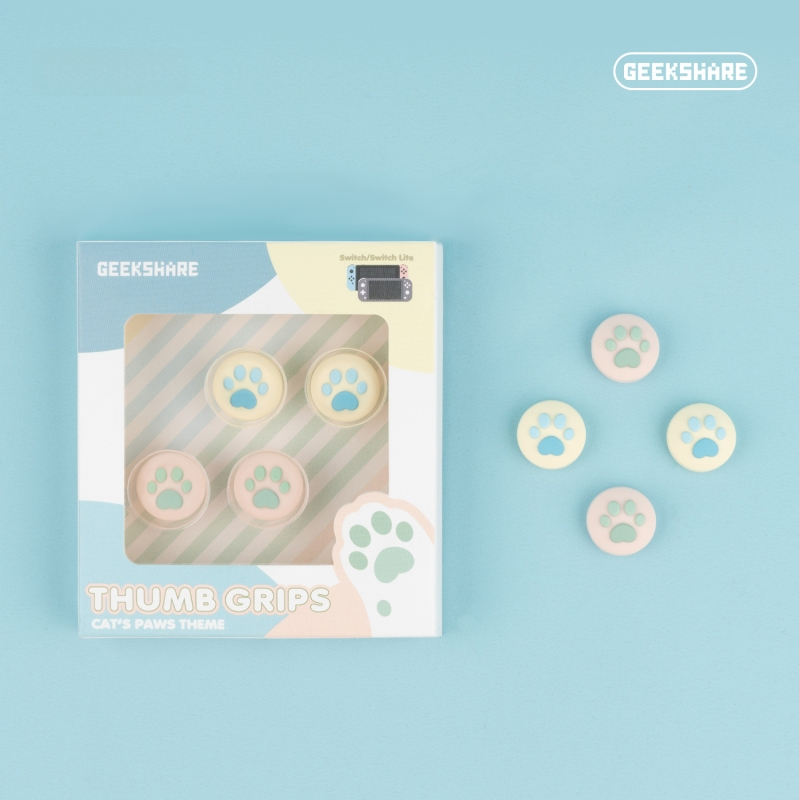 Nintendo Switch Lite silikono džojstiko dangtelių rinkinys su kačių nagų dizainu; įtraukti keturi dangteliai; suderinama su Nintendo Switch ir Switch Lite; svoris apie 19 g