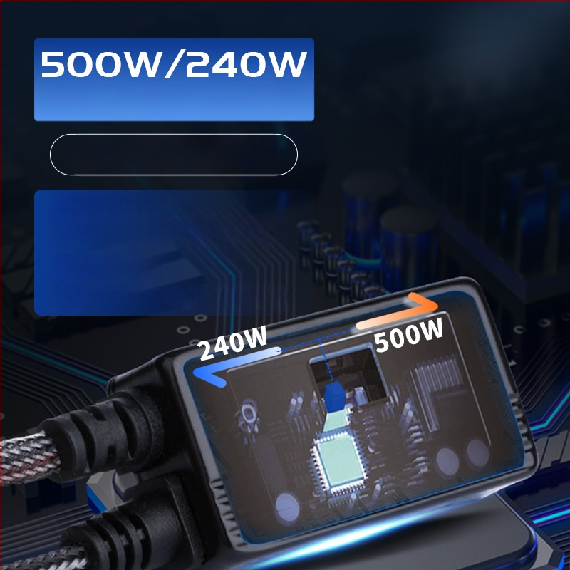 Augstas jaudas LED automobiļu lukturi 500W (12V, IP68, 5000lm, 50000h)