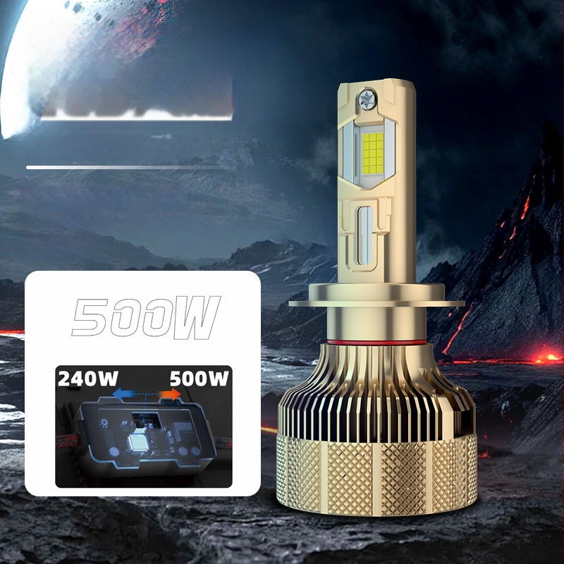 Augstas jaudas LED automobiļu lukturi 500W (12V, IP68, 5000lm, 50000h)