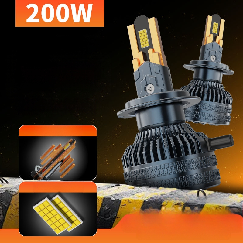 Automašīnas LED priekšējais lukturis, 200W, 12V, 39800LM, IP68, saderīgs ar H1/H3/H4/H7/H11/9005/9006/9012