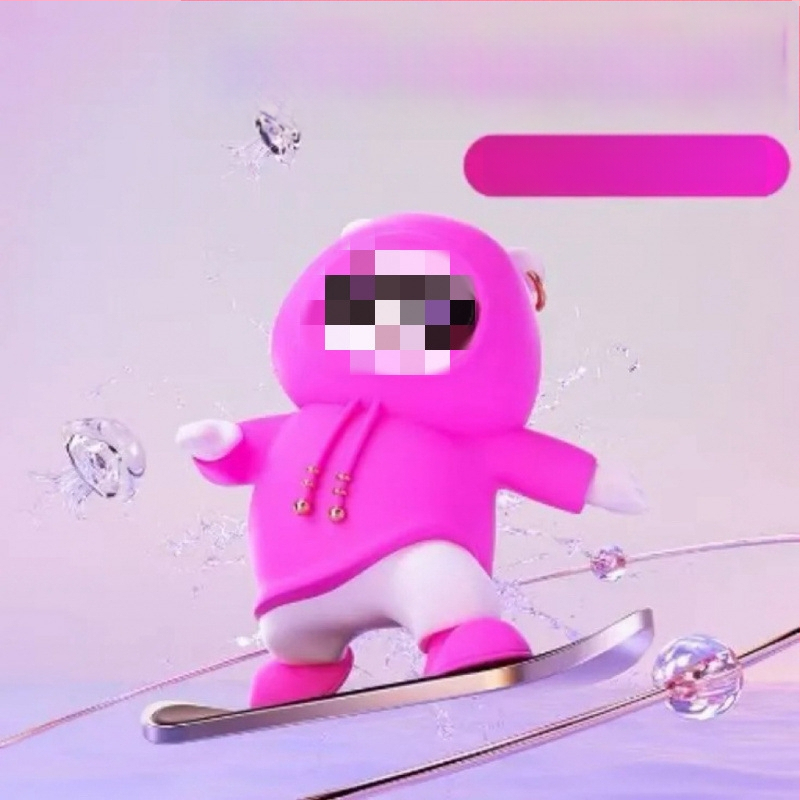 Automašīnas paneļa dekors ar lāci uz slidinoša skeita dēļa, karikatūras stilā, sakausējuma materiāls, dzīvnieku dizains