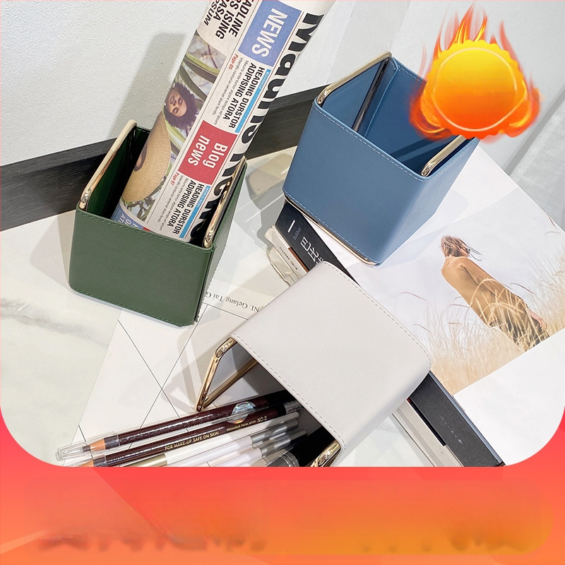 Ādas kosmētikas un juvelierizstrādājumu uzglabāšanas kubs – kubveida forma, galda un ceļojumu organizētājs, mūsdienīgs minimālisms