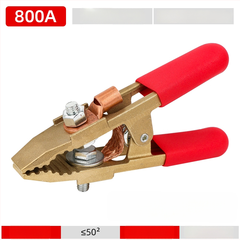 Pilnīgi vara zemējuma skava ar A-formu, paredzēta metināšanai un automašīnas akumulatora palaišanai, Alligator klips