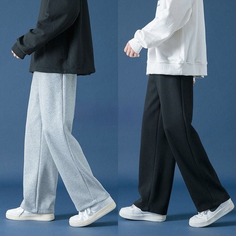 Meeste püksid, vaba lõige, puuvill, 2024 kevad, moodne lihtne stiil