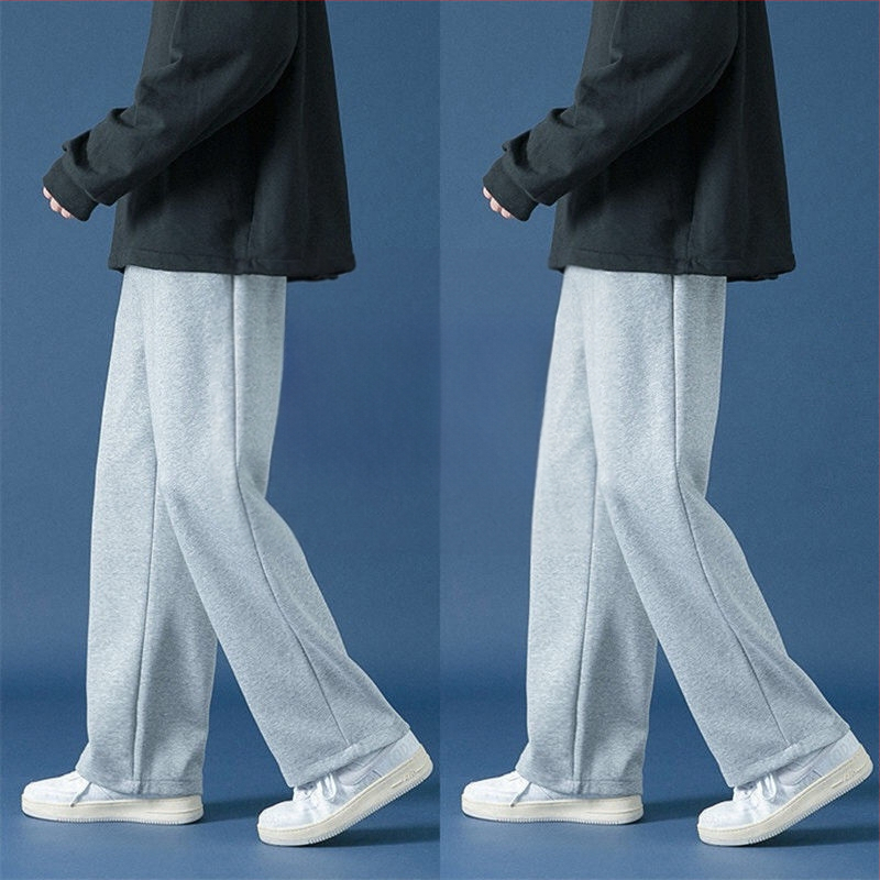 Meeste püksid, vaba lõige, puuvill, 2024 kevad, moodne lihtne stiil