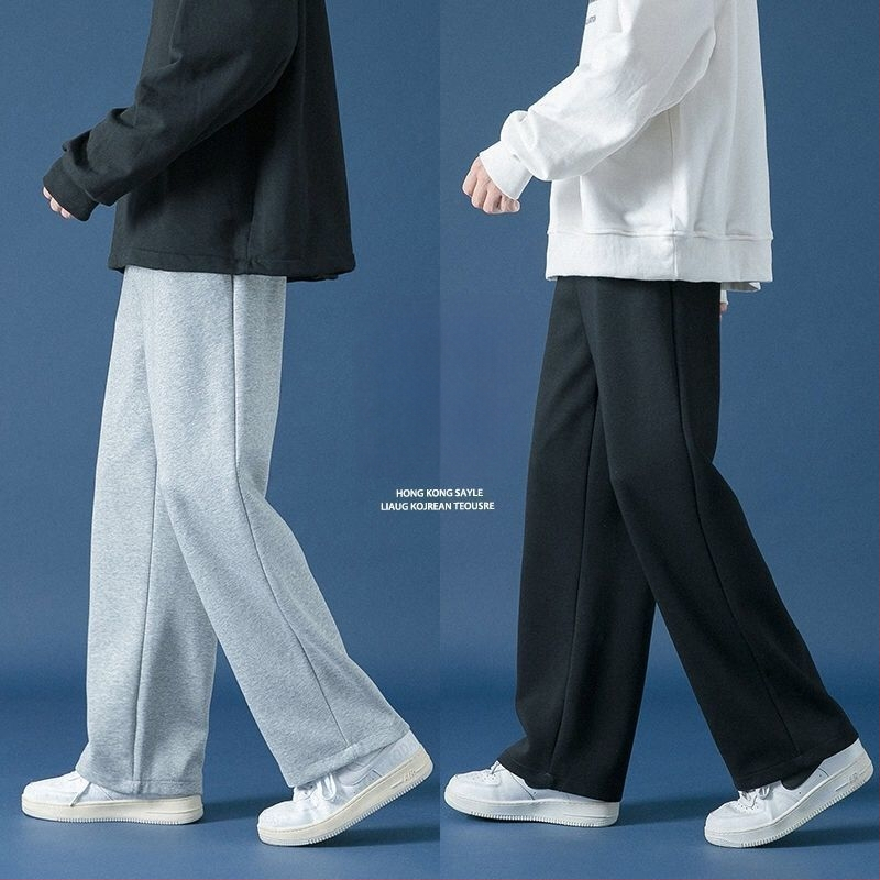 Meeste püksid, vaba lõige, puuvill, 2024 kevad, moodne lihtne stiil