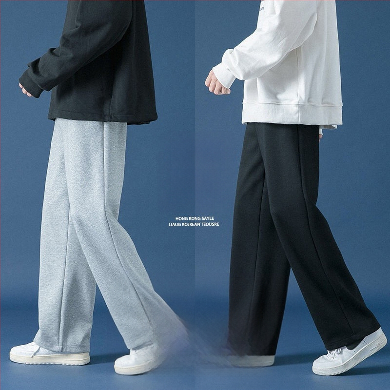 Meeste püksid, vaba lõige, puuvill, 2024 kevad, moodne lihtne stiil