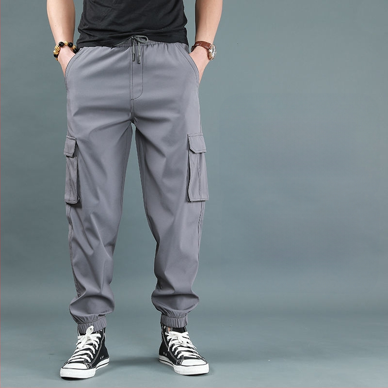 Férfi fleece-bélelt vastag jogger nadrág, magas derekú, egyenes szabású, bambusz rost és poliészter keverék