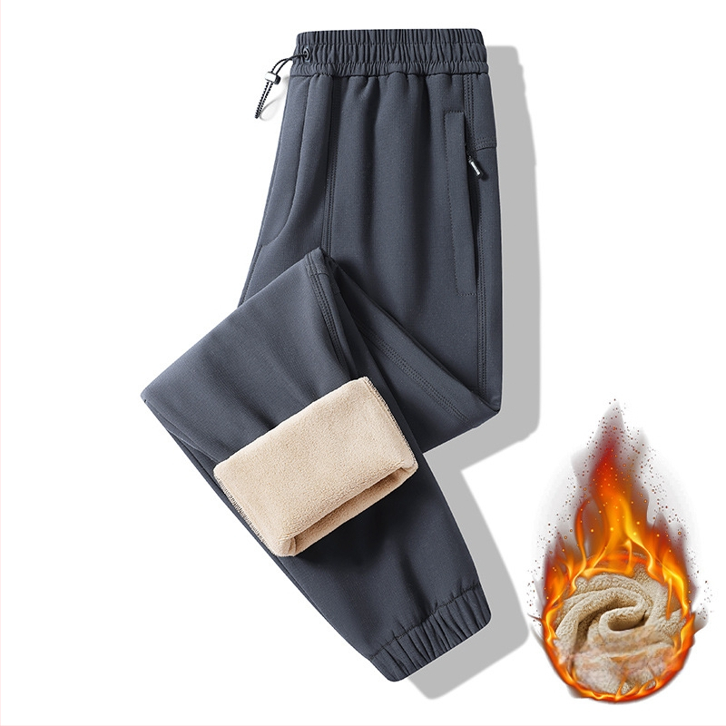 Férfi fleece-béléssel ellátott túranadrág, egyenes szárú, középmagas derekú, téli 2025, fő anyag nylon 90%