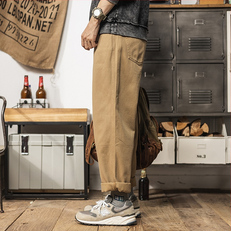 Mindennapi munkaruha nadrág, pamut, egyenes szabás, középmagas derék, cipzár