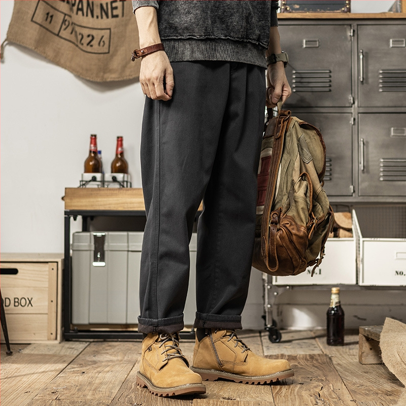 Mindennapi munkaruha nadrág, pamut, egyenes szabás, középmagas derék, cipzár