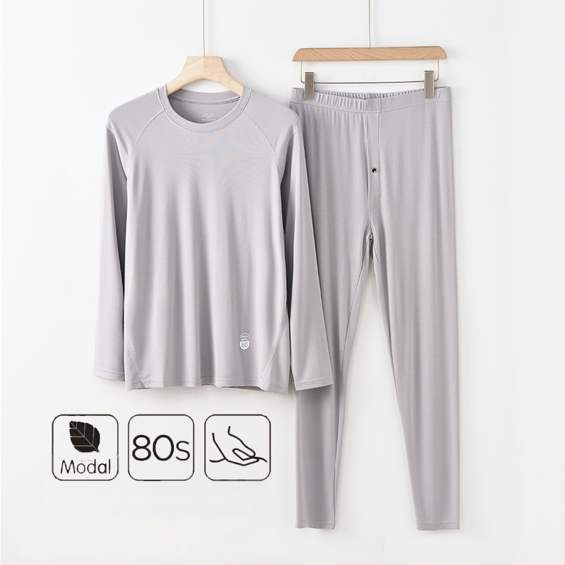 Unisex set termo donjeg rublja od modala za jesen-zimu, 92% modal, 8% spandex, umjerena toplina, težina tkanine 210 g