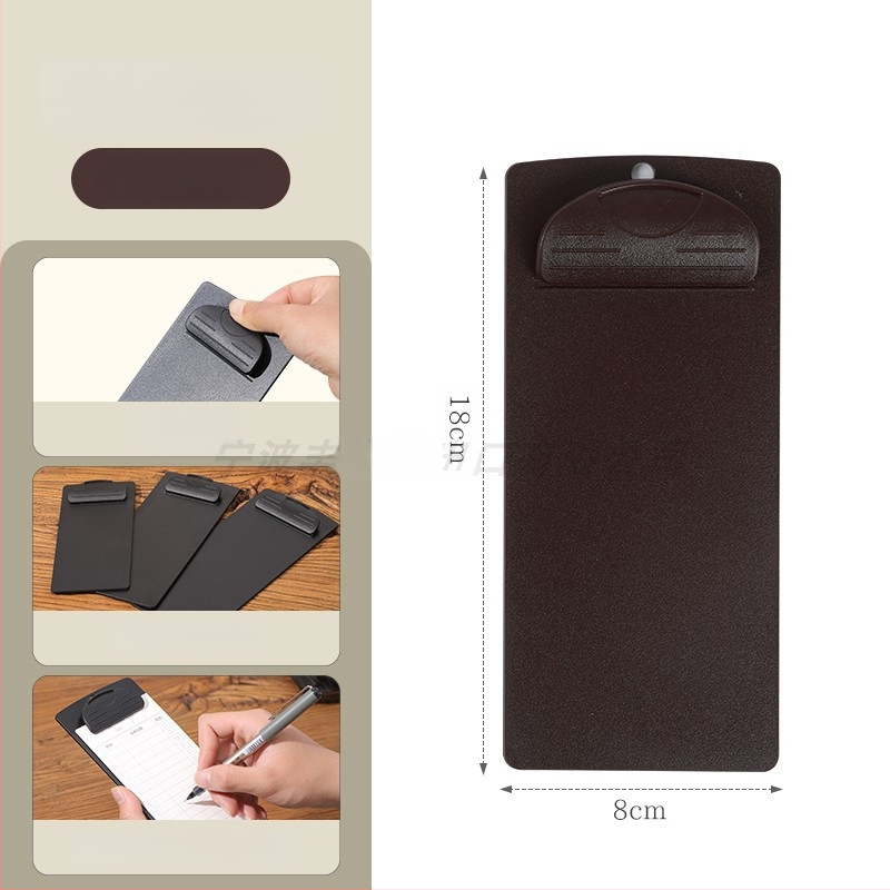 Plastikinis meniu laikiklis su 6 skylėmis užpakalyje, skirtas A5 popieriui, spaustuko dydis 9